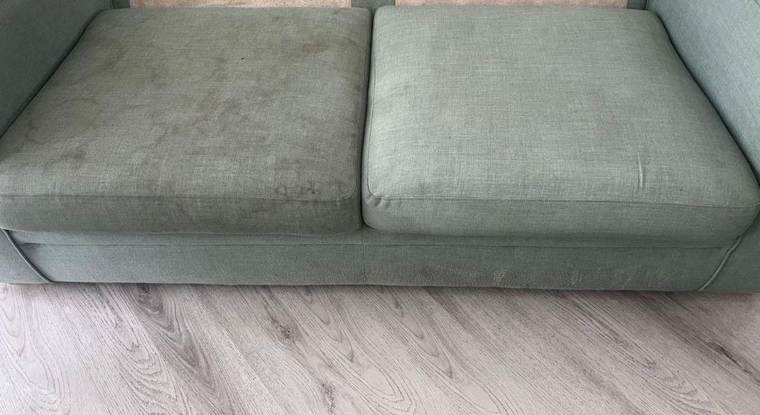 Sofa upholstery before and after professional cleaning